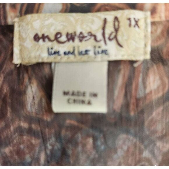 F86 One World 'live and let live' orange and brown with sparkly silver stud deco - Picture 3 of 11